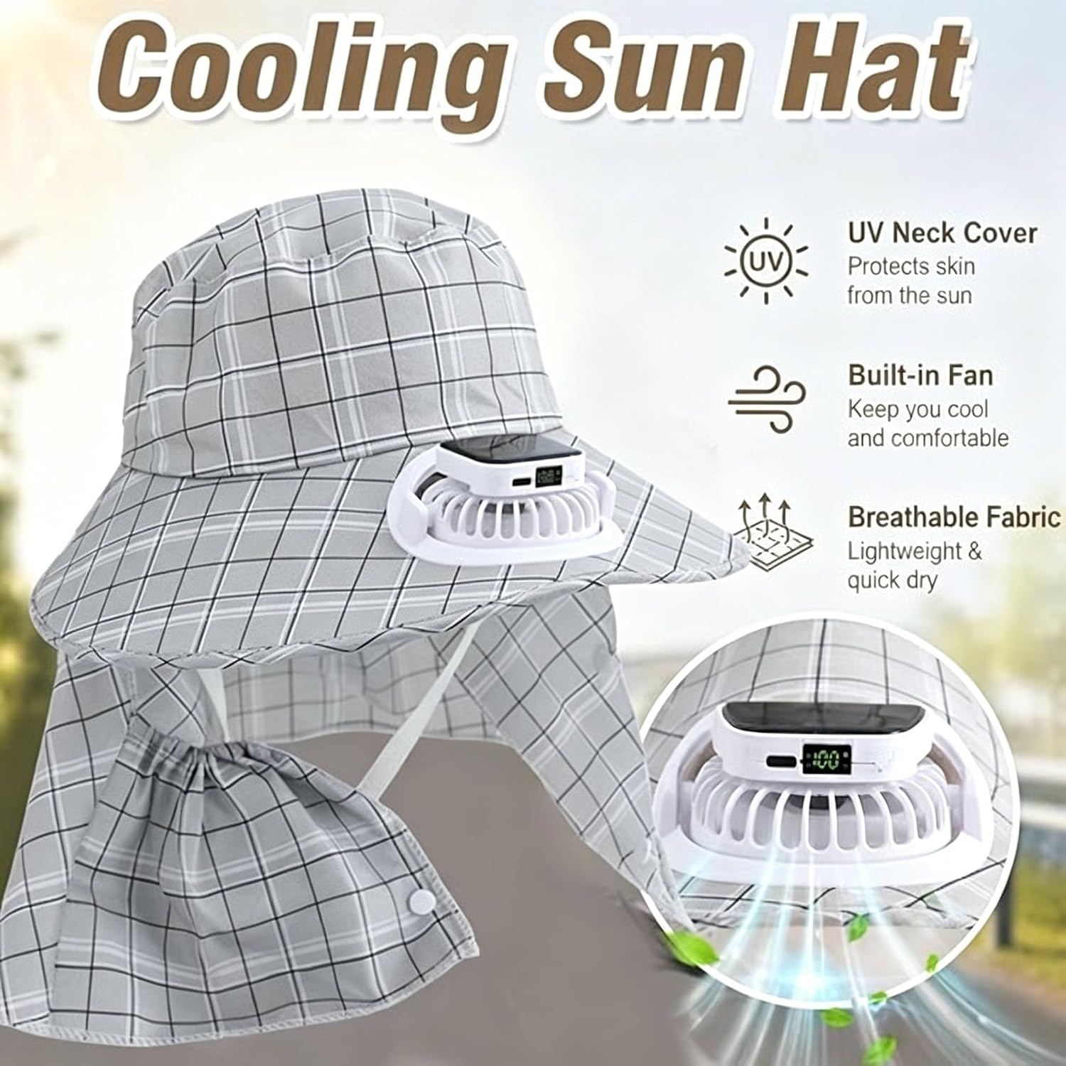 1PC Chapeau ventilateur solair - Outdoor Camping Fan avis et prix